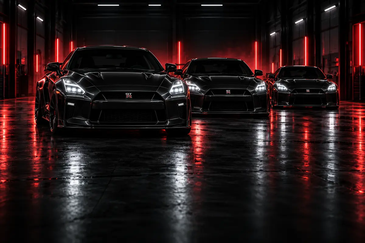 Performance vehicles in a workshop